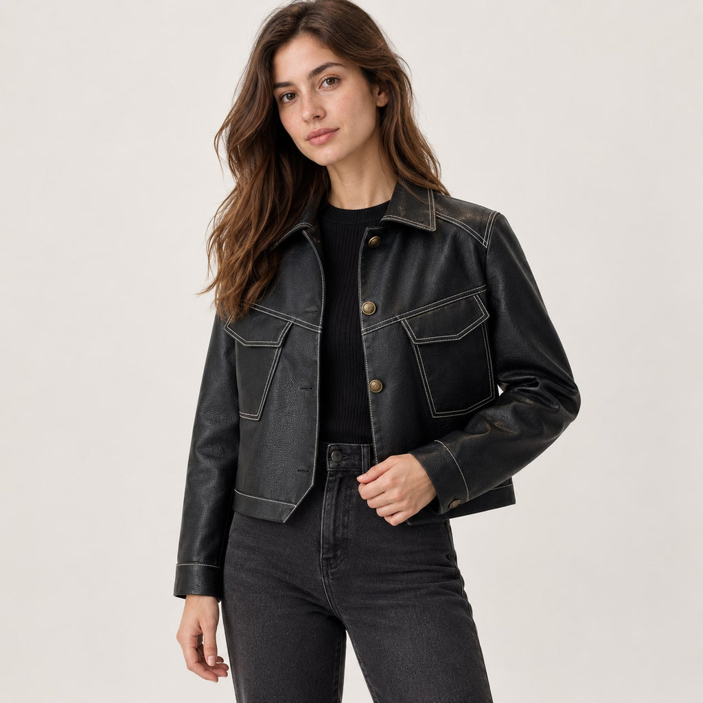 Consuelo | Chaqueta camisera de polipiel