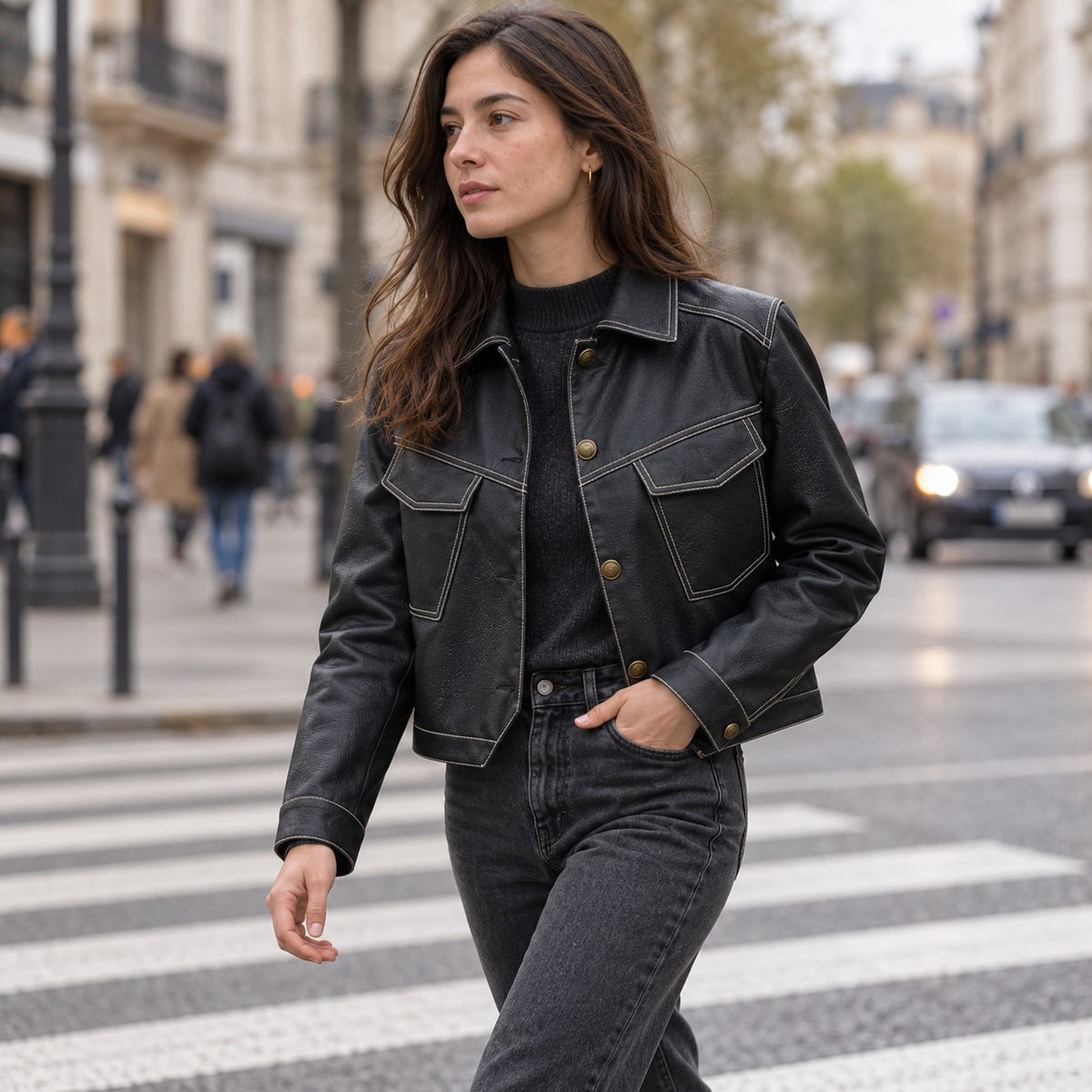 Consuelo | Chaqueta camisera de polipiel