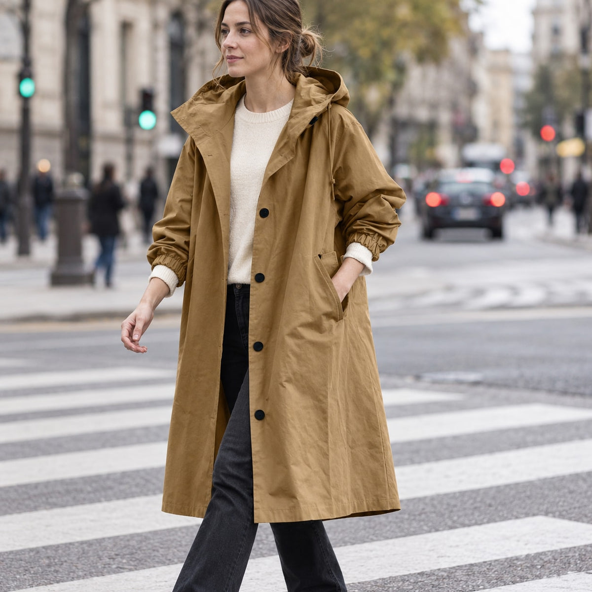 Andrea | Parka larga oversize con capucha