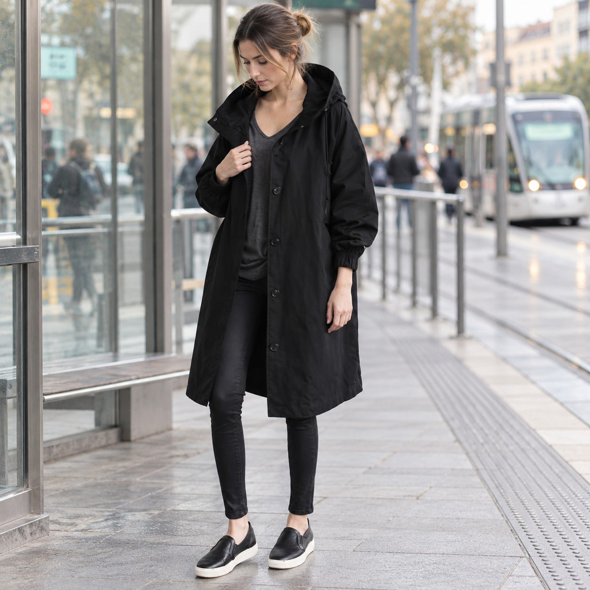 Andrea | Parka larga oversize con capucha