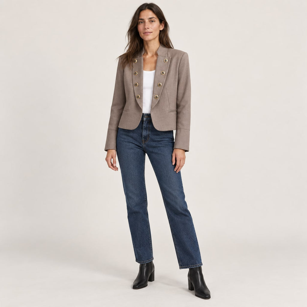 Encarna | Blazer militar con botones dorados