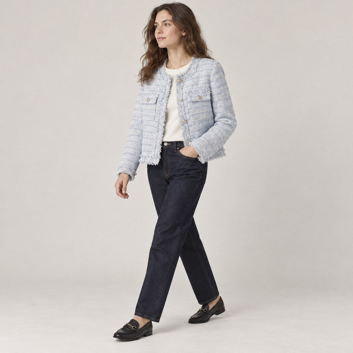 Tatiana | Chaqueta tweed con flecos