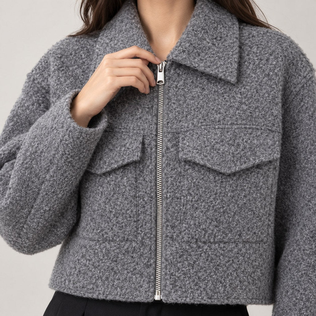 Araceli | Chaqueta bouclé con cremallera