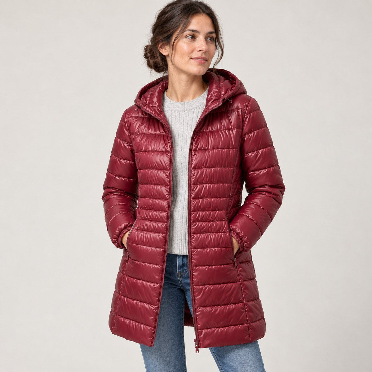 Judith | Chaquetón largo de plumón con capucha