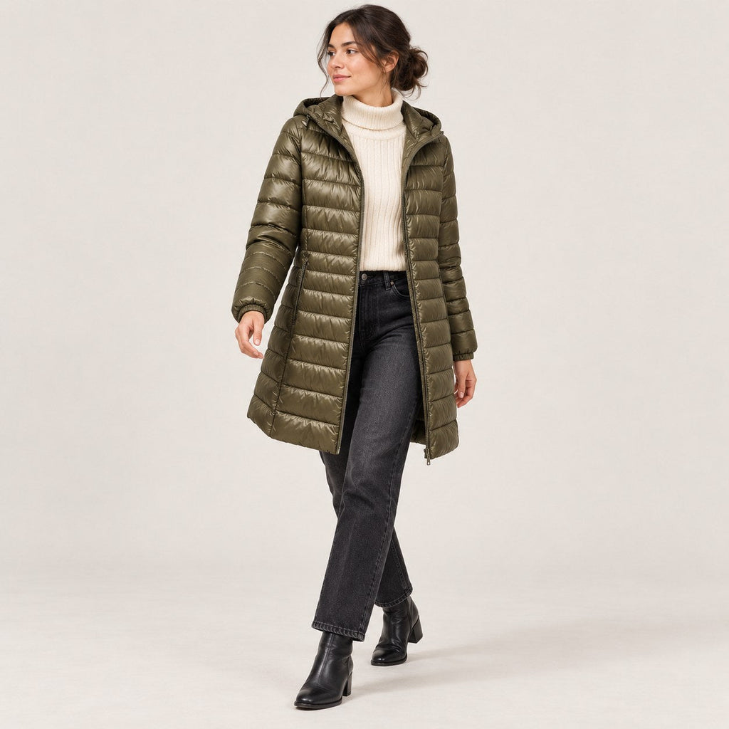 Judith | Chaquetón largo de plumón con capucha
