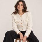 Soledad | Chaqueta tweed con botones dorados