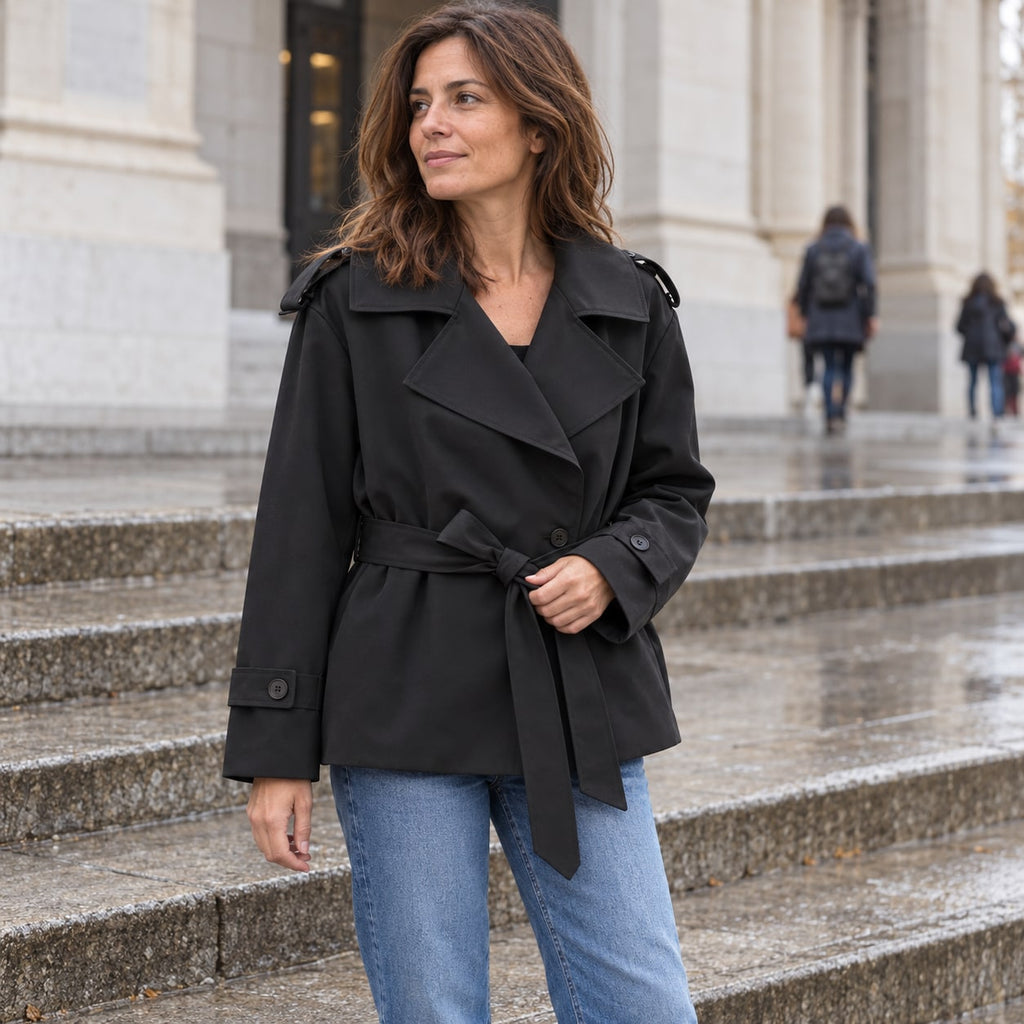 Antonia | Trench corto cruzado con cordón