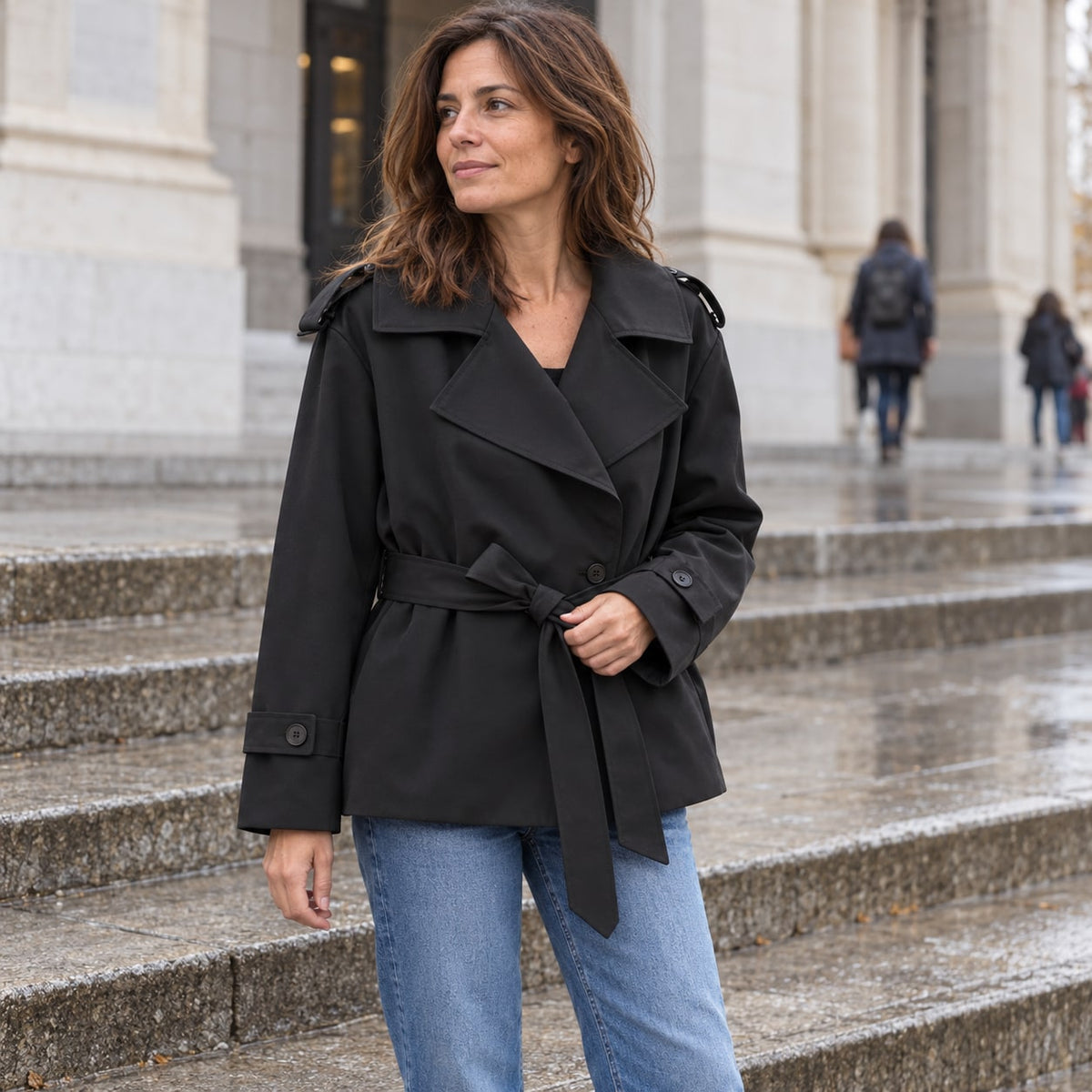 Antonia | Trench corto cruzado con cordón