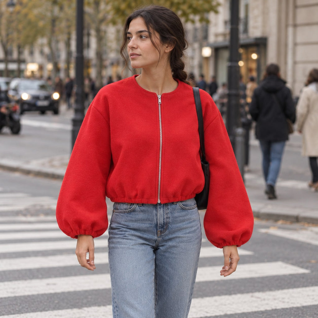 Cecilia | Bomber cropped deportivo