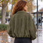 Agustina | Bomber de antelina oversize con solapa
