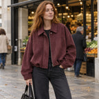 Agustina | Bomber de antelina oversize con solapa