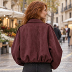 Agustina | Bomber de antelina oversize con solapa