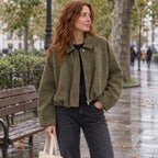 Agustina | Bomber de antelina oversize con solapa