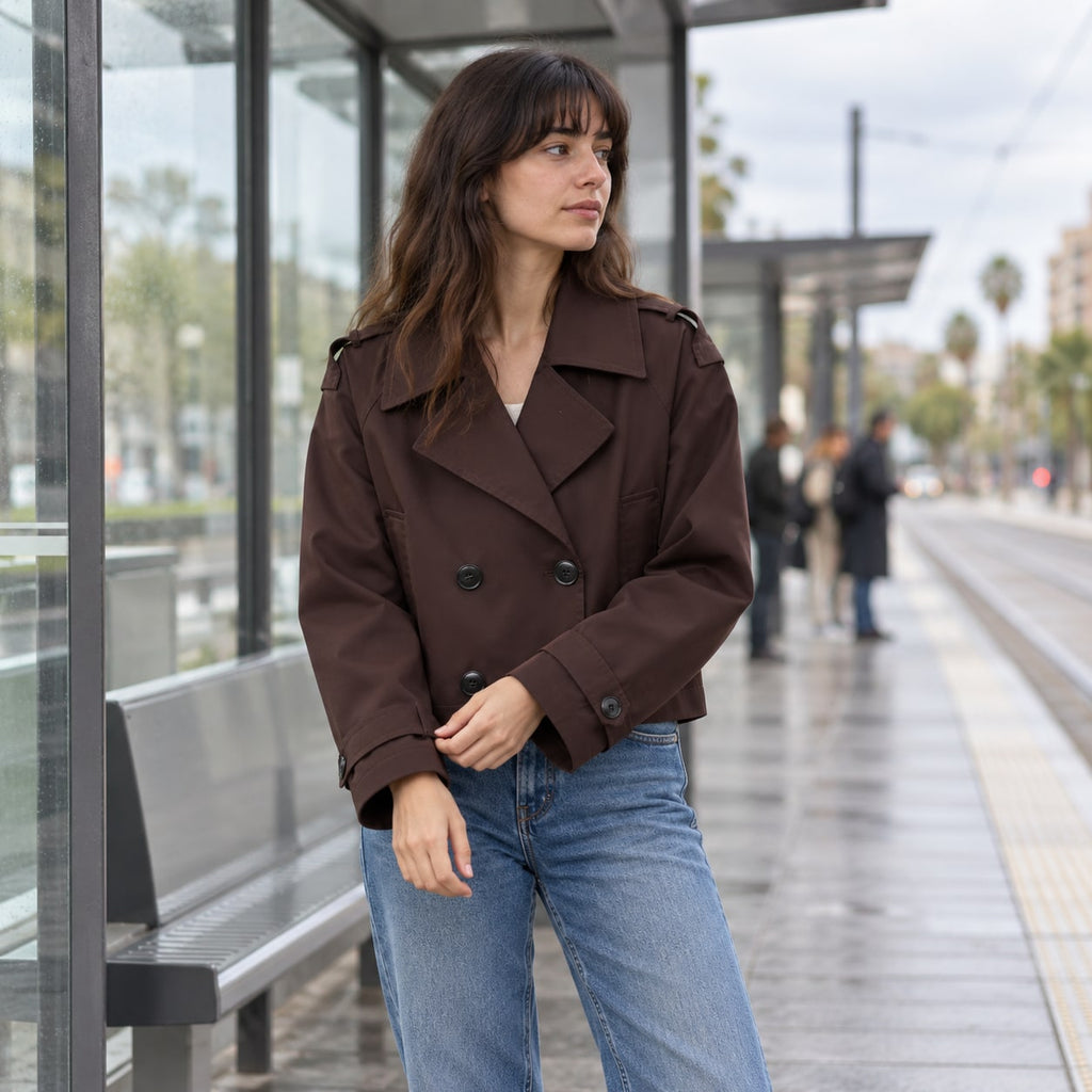 Gemma | Trench corto oversize doppiopetto