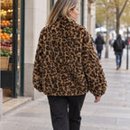 Lidia | Abrigo de pelo estampado de leopardo