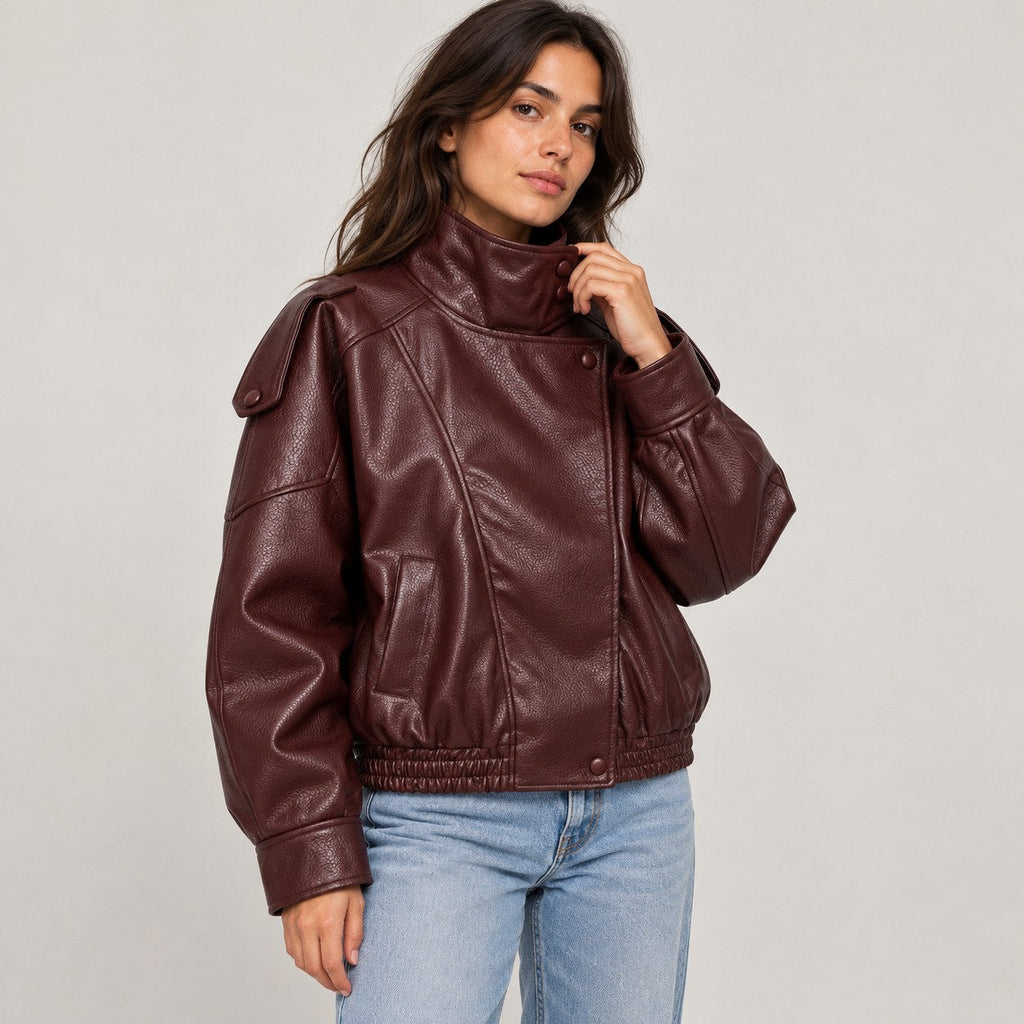 Adela | Chaqueta motera oversize de polipiel
