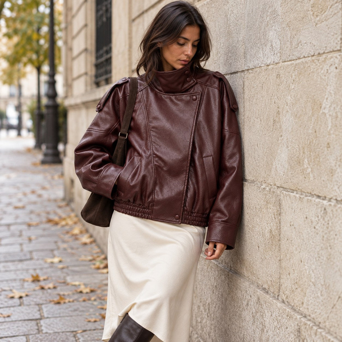 Adela | Chaqueta motera oversize de polipiel