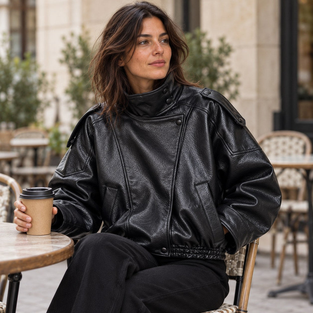 Adela | Chaqueta motera oversize de polipiel