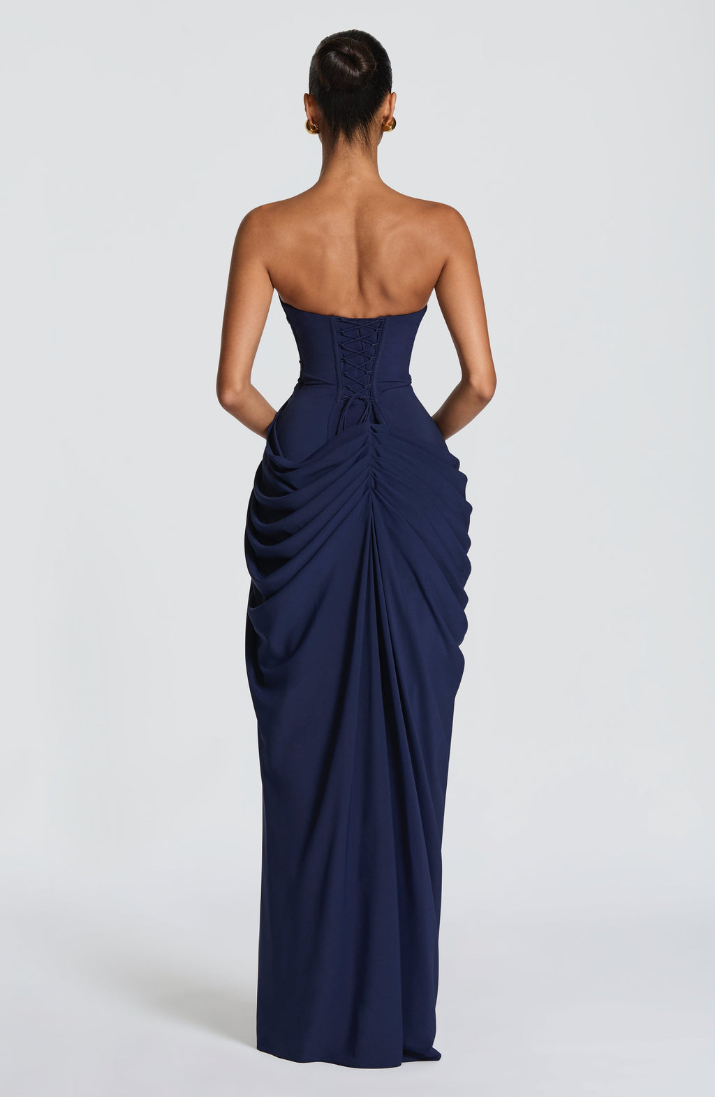 Valentina | Vestido palabra de honor con drapeado y abertura