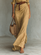 Alina | Vestido maxi camisero con cinturón