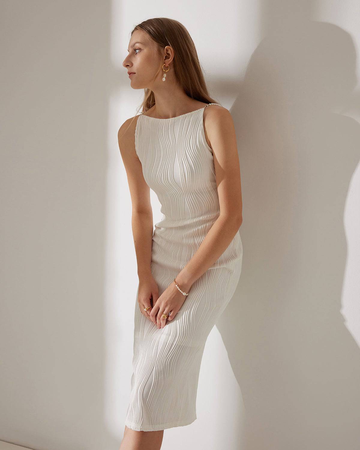 Vestido camiseta con textura de ondas de agua