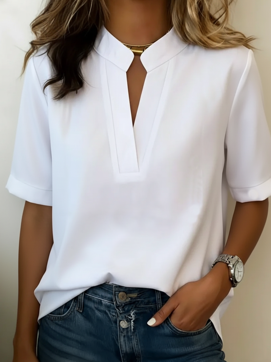 Elisa — Blusa elegante con cuello refinado