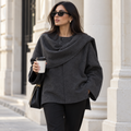 Rosa | Chaquetón de punto con bufanda integrada