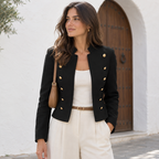 Teresa | Chaqueta militar cruzada con botones dorados