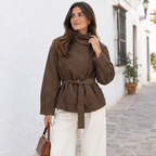 Nieves | Chaqueta de antelina con cinturón