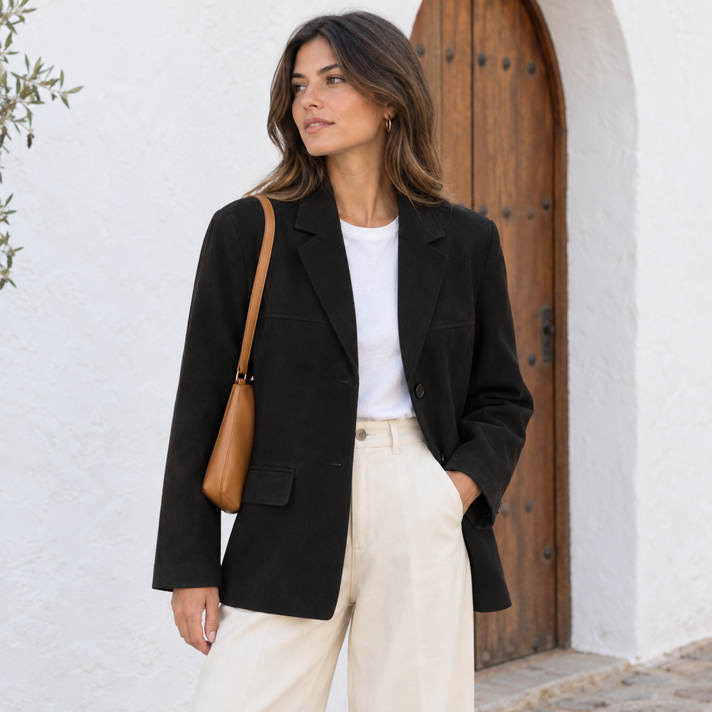 Yolanda | Blazer de antelina con bolsillos