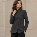 Blanca | Blazer asimétrico gris entallado