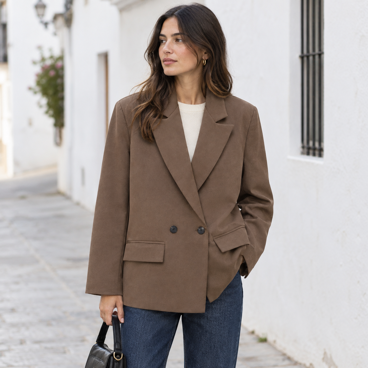 Miriam | Blazer cruzado oversize con bolsillos