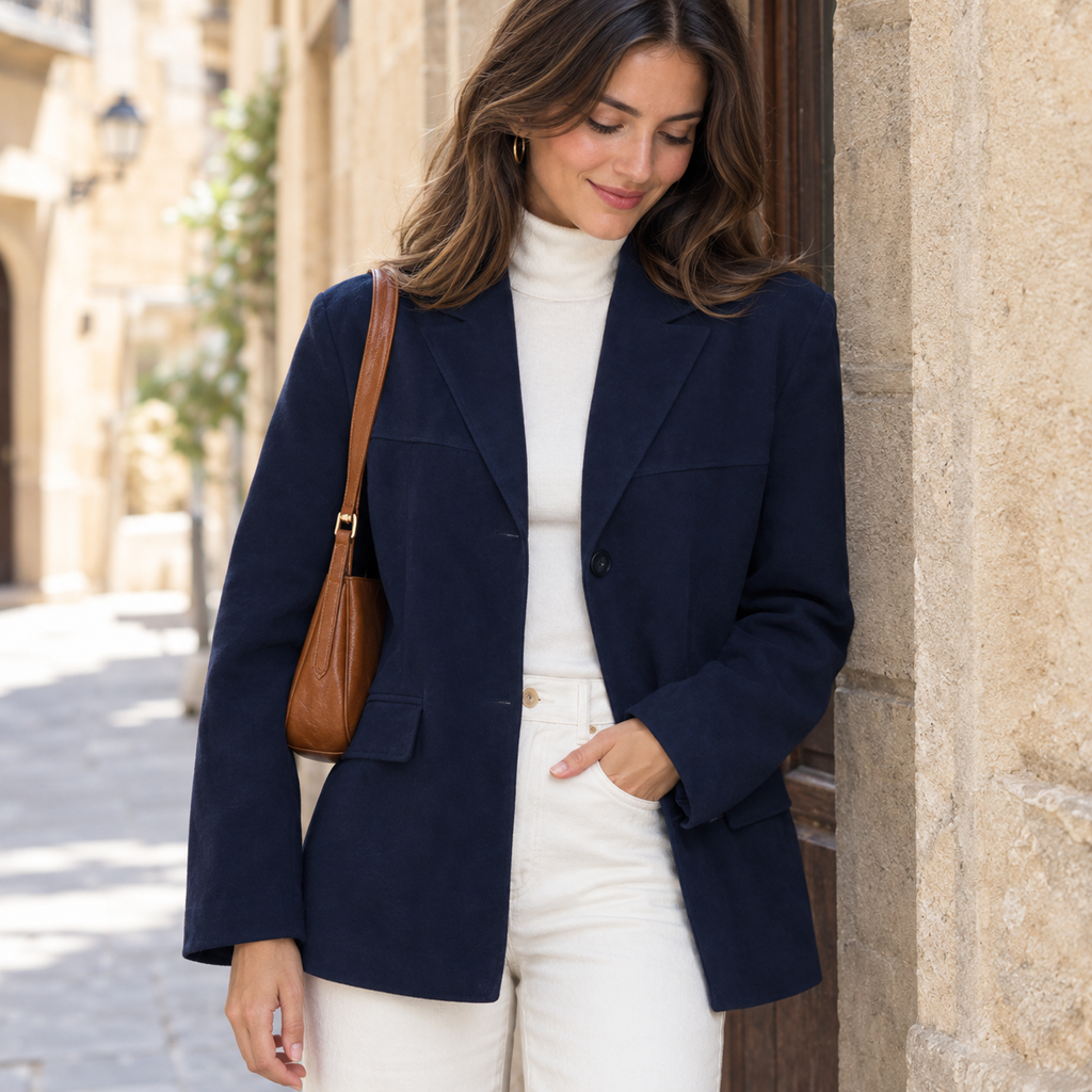 Yolanda | Blazer de antelina con bolsillos
