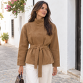 Nieves | Chaqueta de antelina con cinturón
