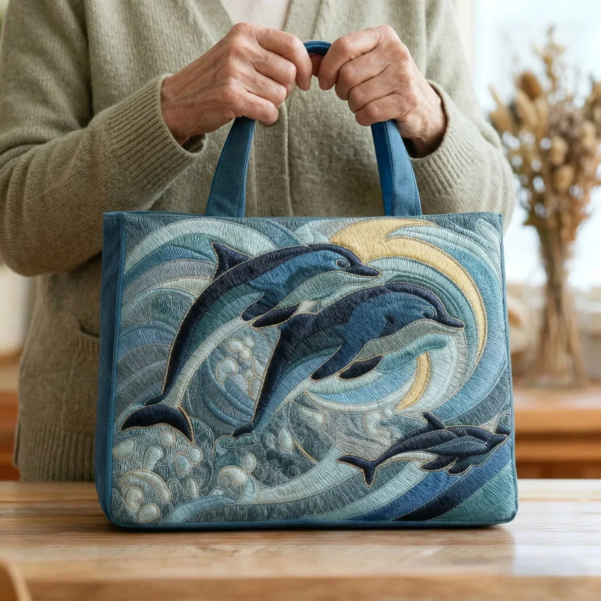 Bolso artesanal Delfín del océano