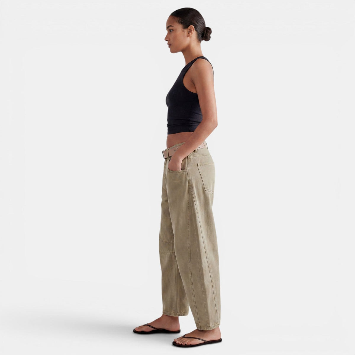 Dafne | Jeans a gamba larga elasticizzati a vita media