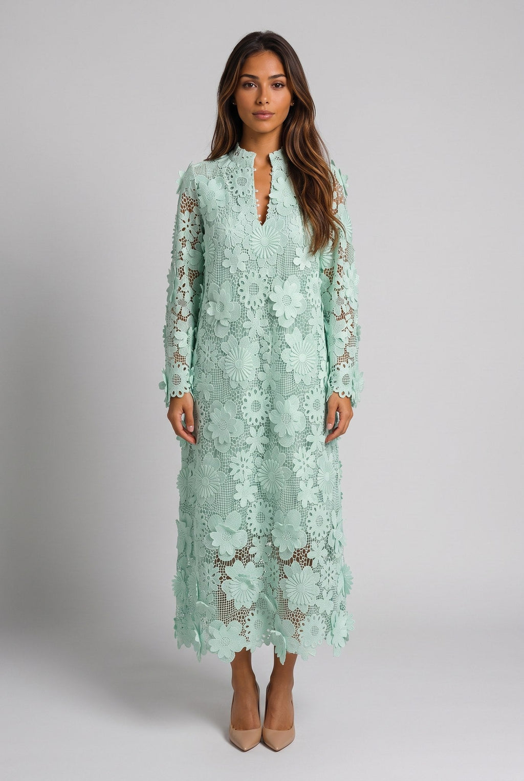 Fiorenza | Vestido midi de encaje floral