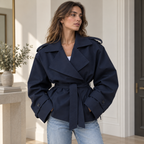Itziar | Gabardina corta cruzada con cordón