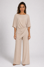Gabriella | Conjunto de blusa drapeada y pantalón amplio