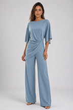 Gabriella | Conjunto de blusa drapeada y pantalón amplio