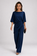 Gabriella | Conjunto de blusa drapeada y pantalón amplio
