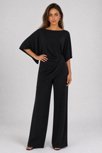 Gabriella | Conjunto de blusa drapeada y pantalón amplio