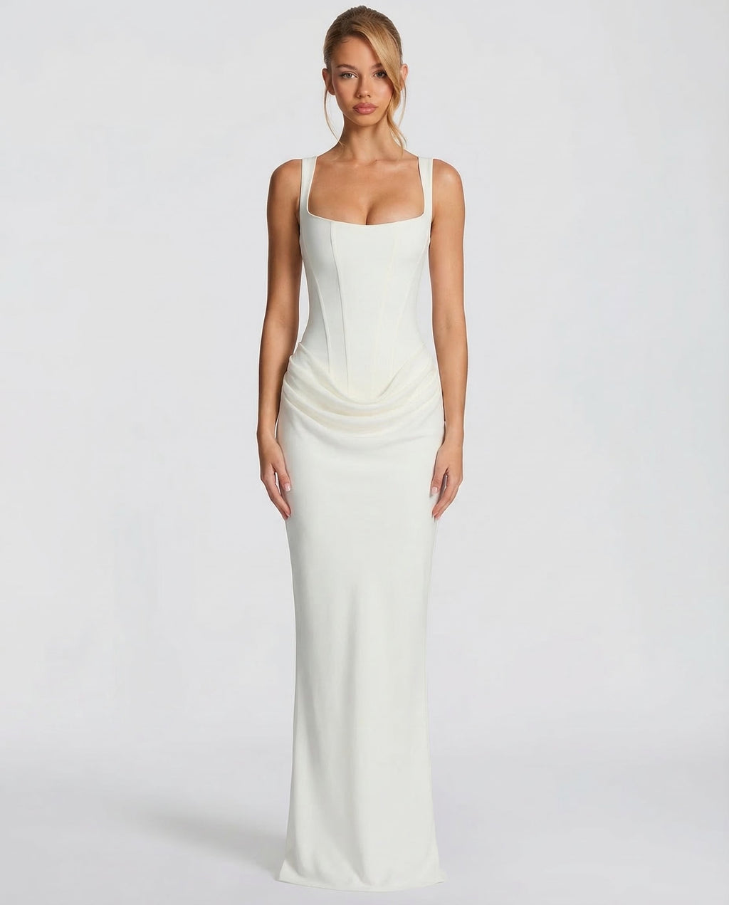 Clessira | Vestido largo con corsé y drapeado