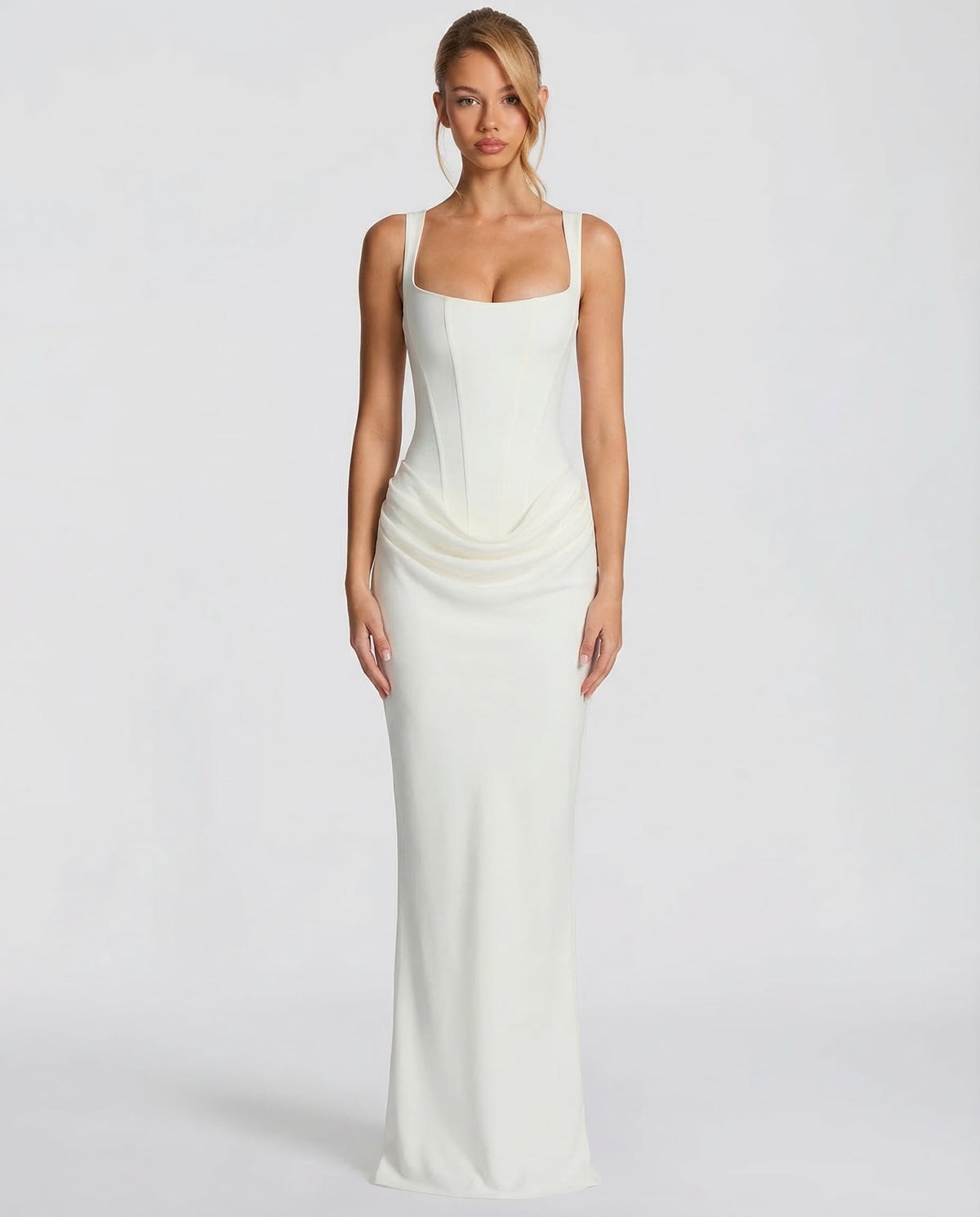 Clessira | Vestido largo con corsé y drapeado