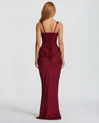 Clessira | Vestido largo con corsé y drapeado