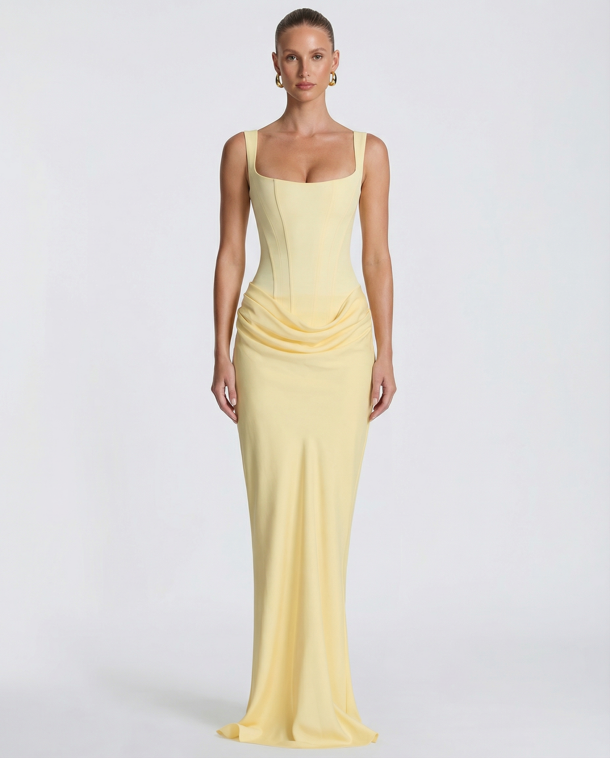 Clessira | Vestido largo con corsé y drapeado