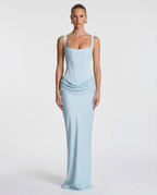 Clessira | Vestido largo con corsé y drapeado