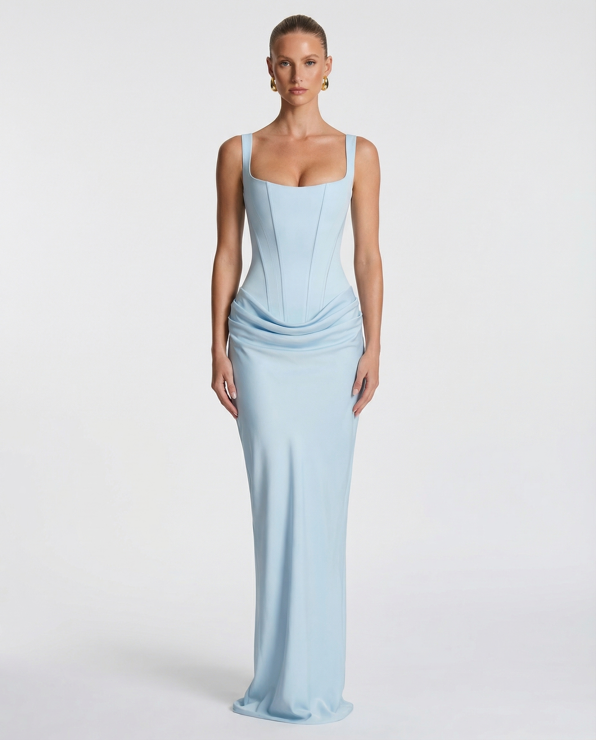 Clessira | Vestido largo con corsé y drapeado