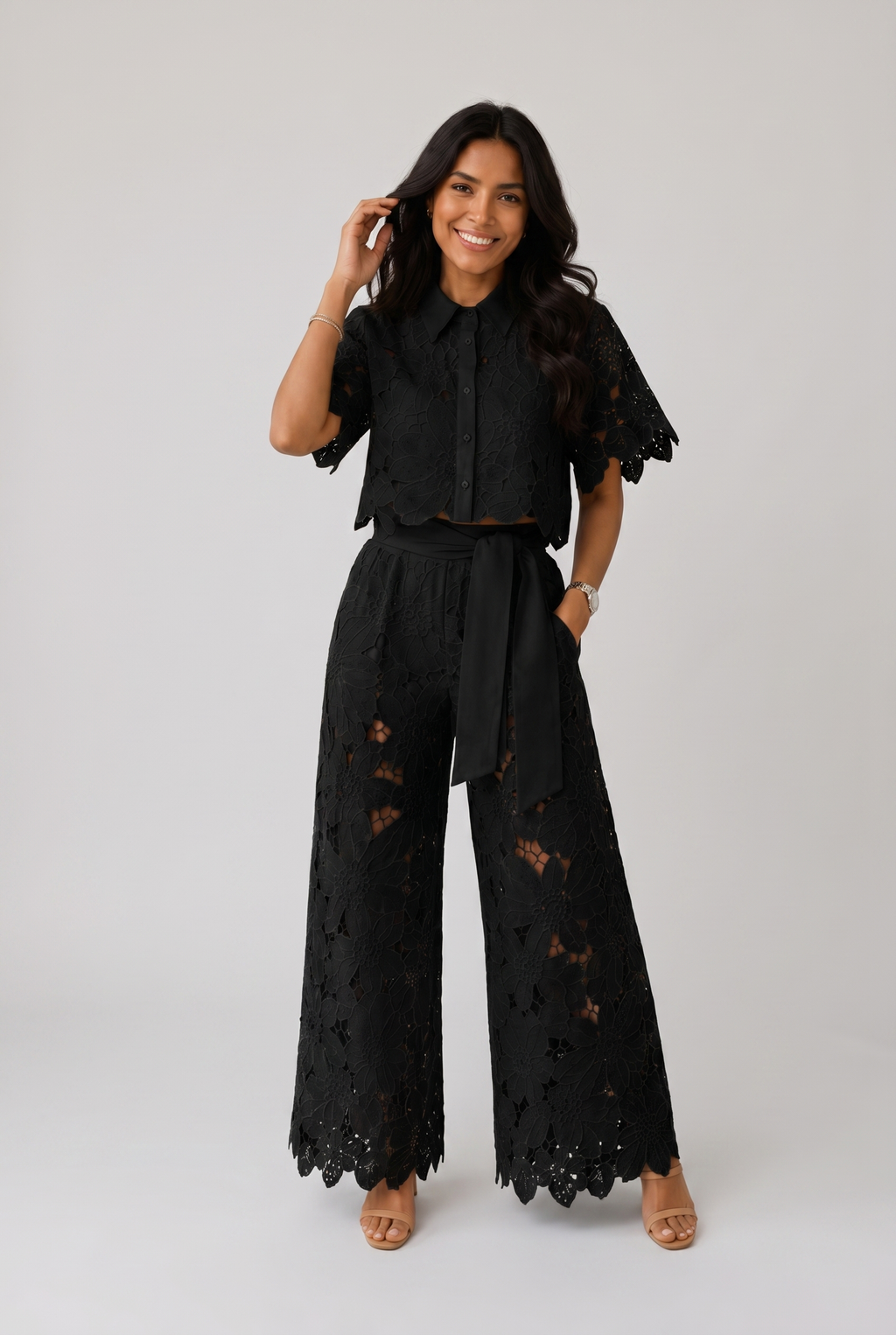 Isabela | Conjunto de encaje calado estilo retro
