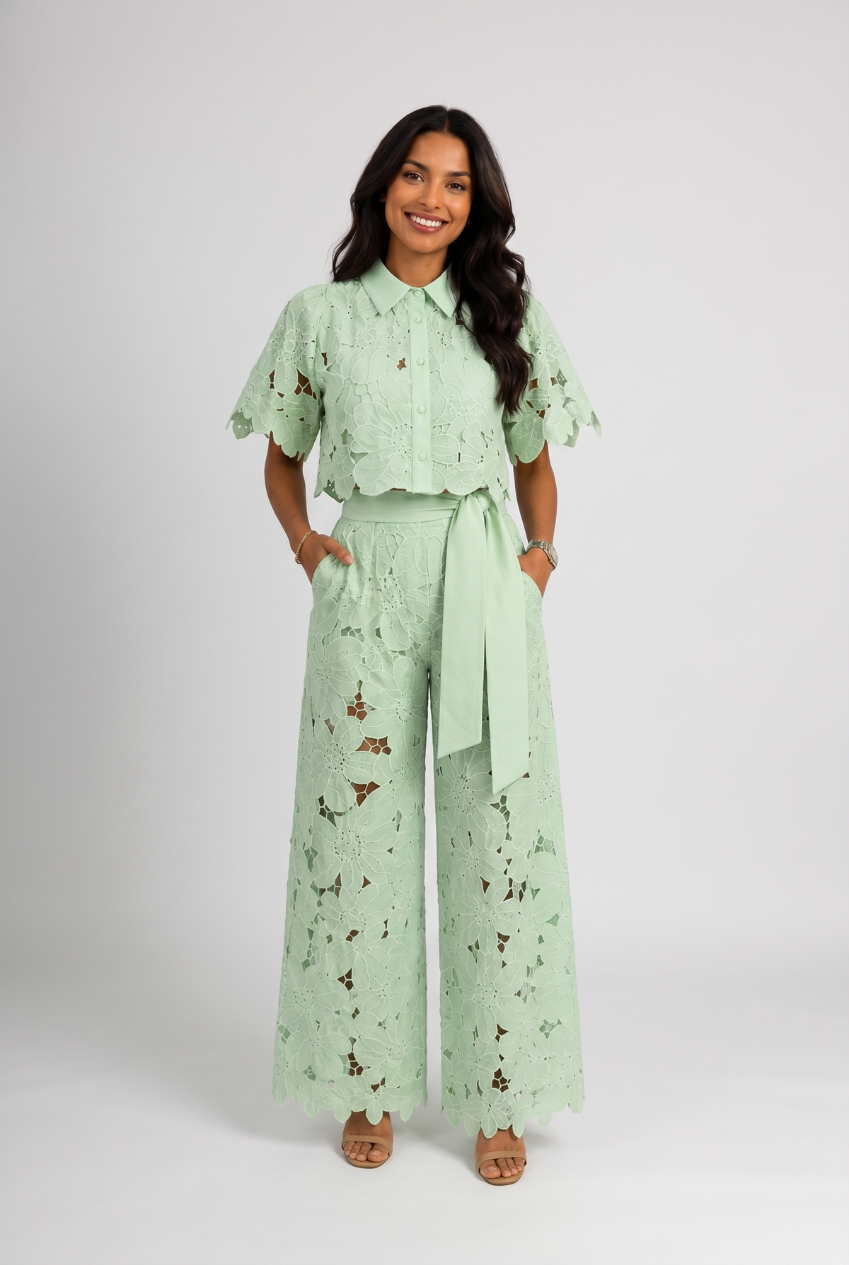 Isabela | Conjunto de encaje calado estilo retro
